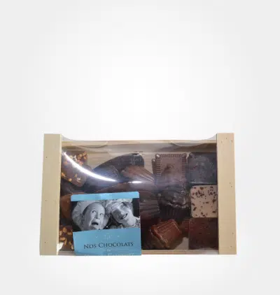 Petite cagette d'assortiments de chocolats